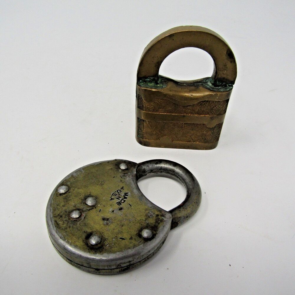 Vintage Climax & Omeco Padlocks 2.5" Antique Metal Locks Made in USA
